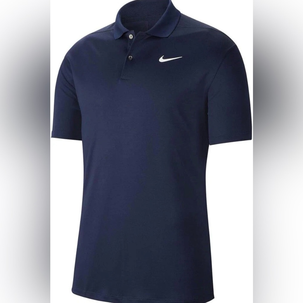 Nike Polo Shirt Mens Large Blue Dri-FIT Standard Fit Golf Performance BV0354-451